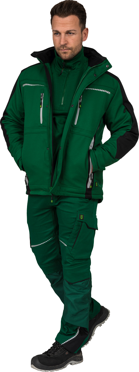 Winter-Softshelljacke Flex Line Grün/Schwarz FLEXI, Gr. 2XL von Leibwächter