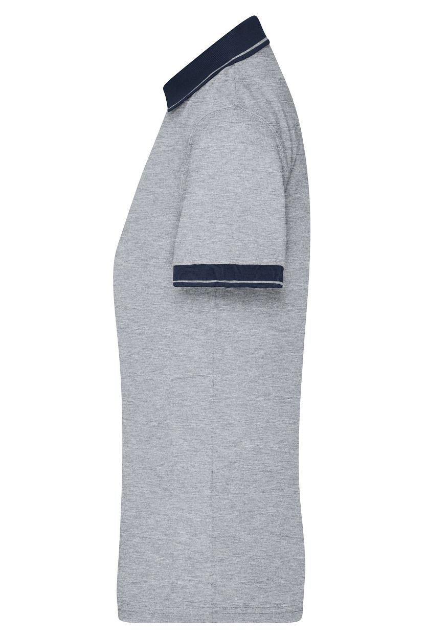 Ladies' Heather Polo "JN705" in Grey-Heather/Navy, Größe 2XL - Daiber