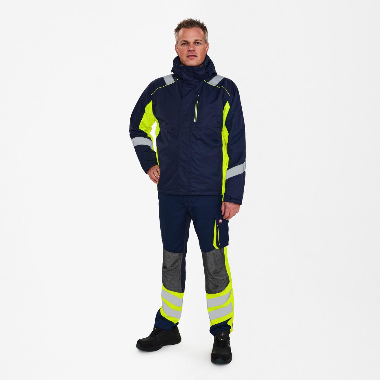 ENGEL Cargo Winterjacke in Blue Ink/Gelb, Größe XS