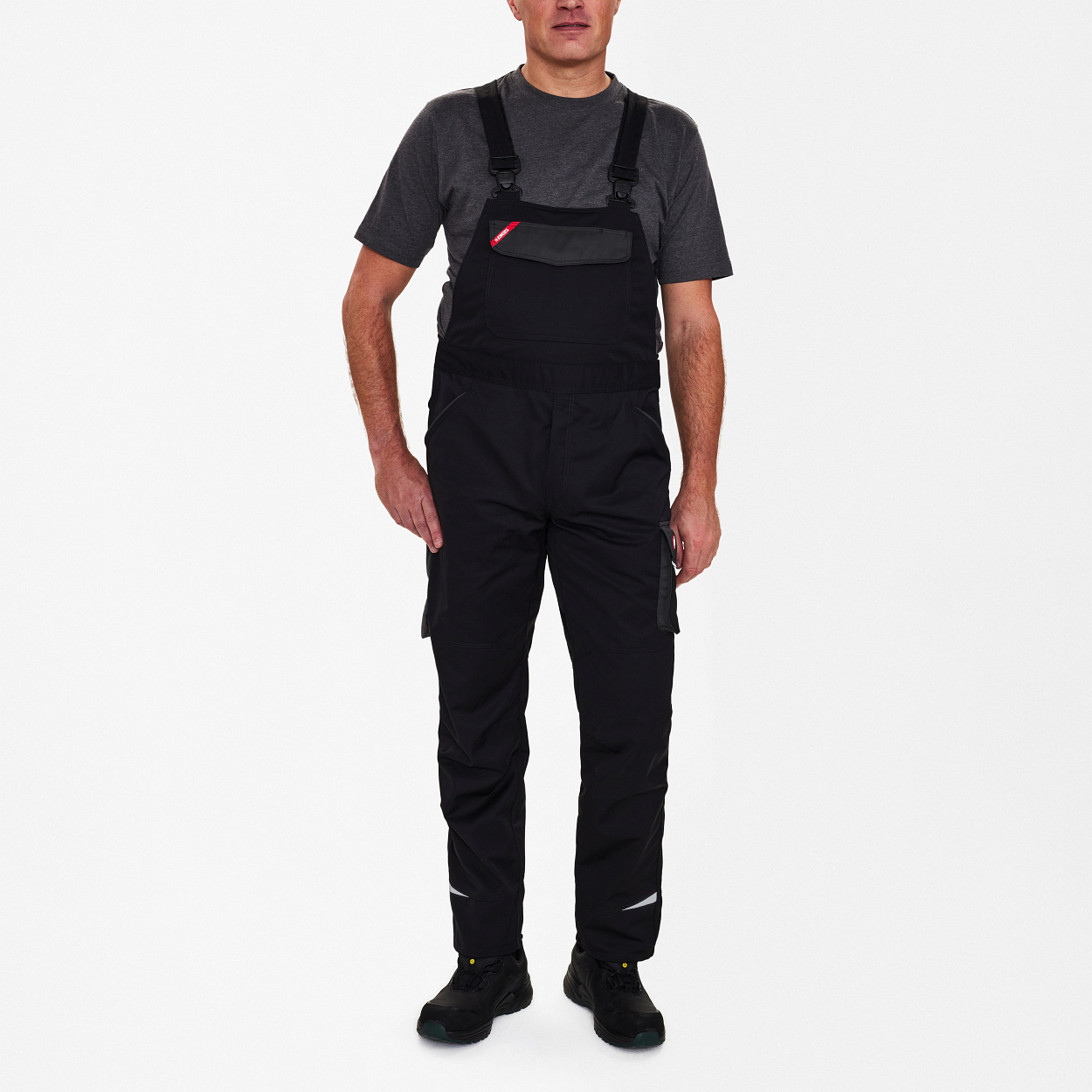 ENGEL Galaxy Light Latzhose in Schwarz/Anthrazit Grau, Größe 106