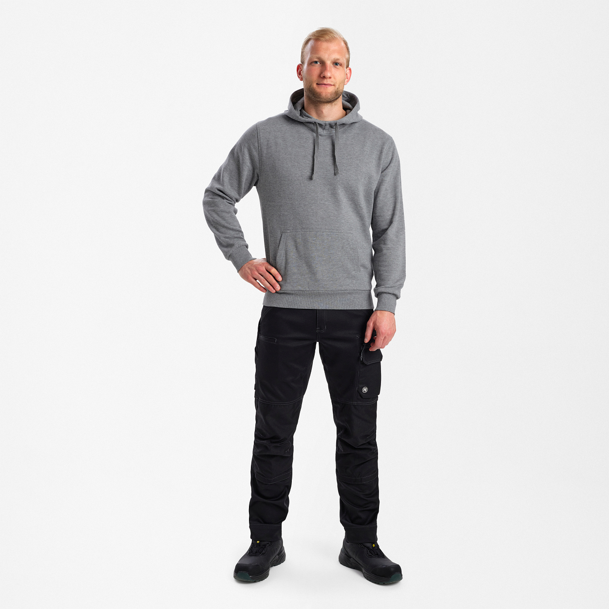 ENGEL Extend Hoodie in Graumeliert, Größe XS