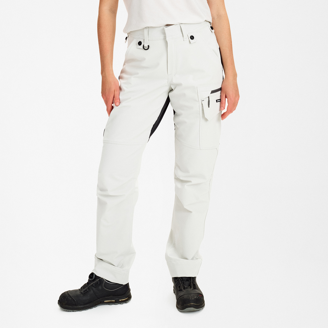 ENGEL Entire Damen Servicehose mit 4-Wege Stretch in Bone White / Anthracite Grey, Größe 48