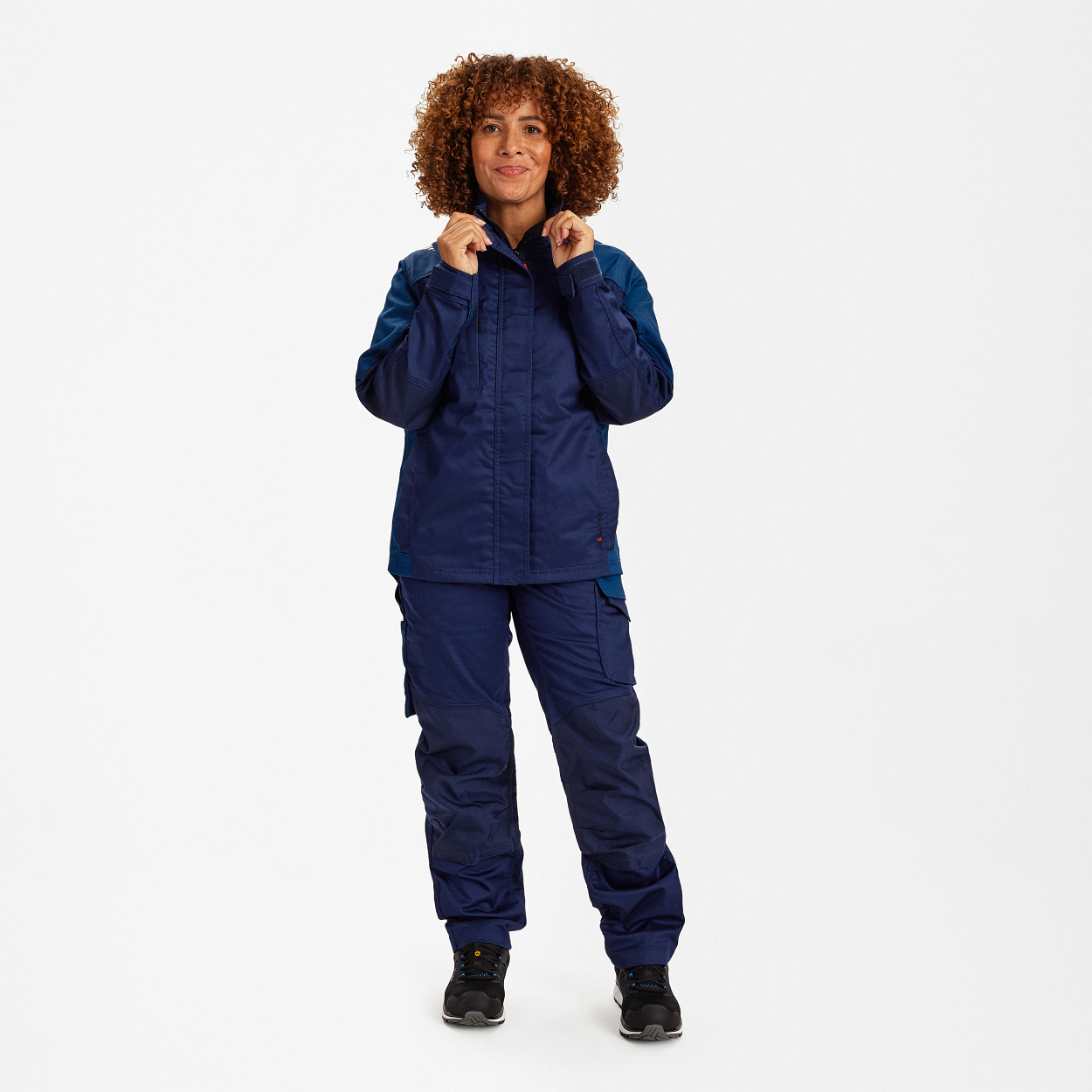 Galaxy Damen Arbeitsjacke mit Stretch in Blue Ink/Dark Petrol, Größe XS