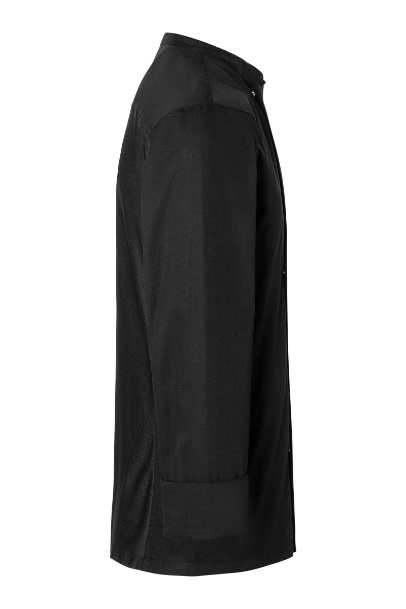 Langarm Überwurf-Kochhemd Basic Größe XS in Schwarz von Karlowsky