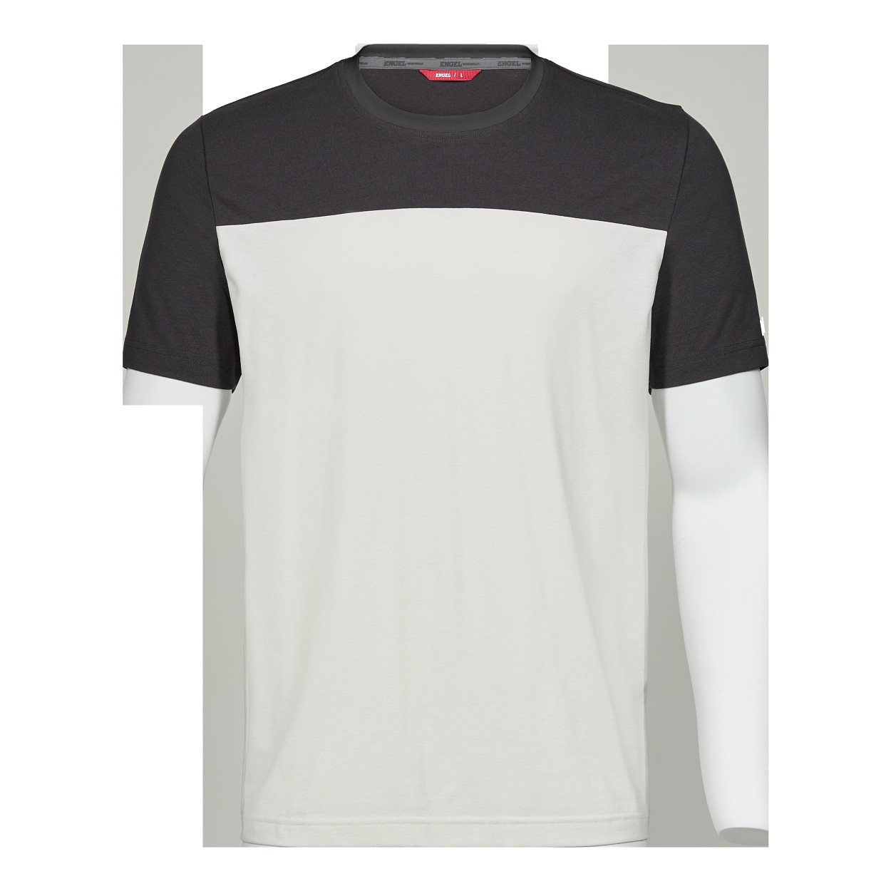 ENGEL Entire T-Shirt in Bone White / Anthracite Grey, Größe XS