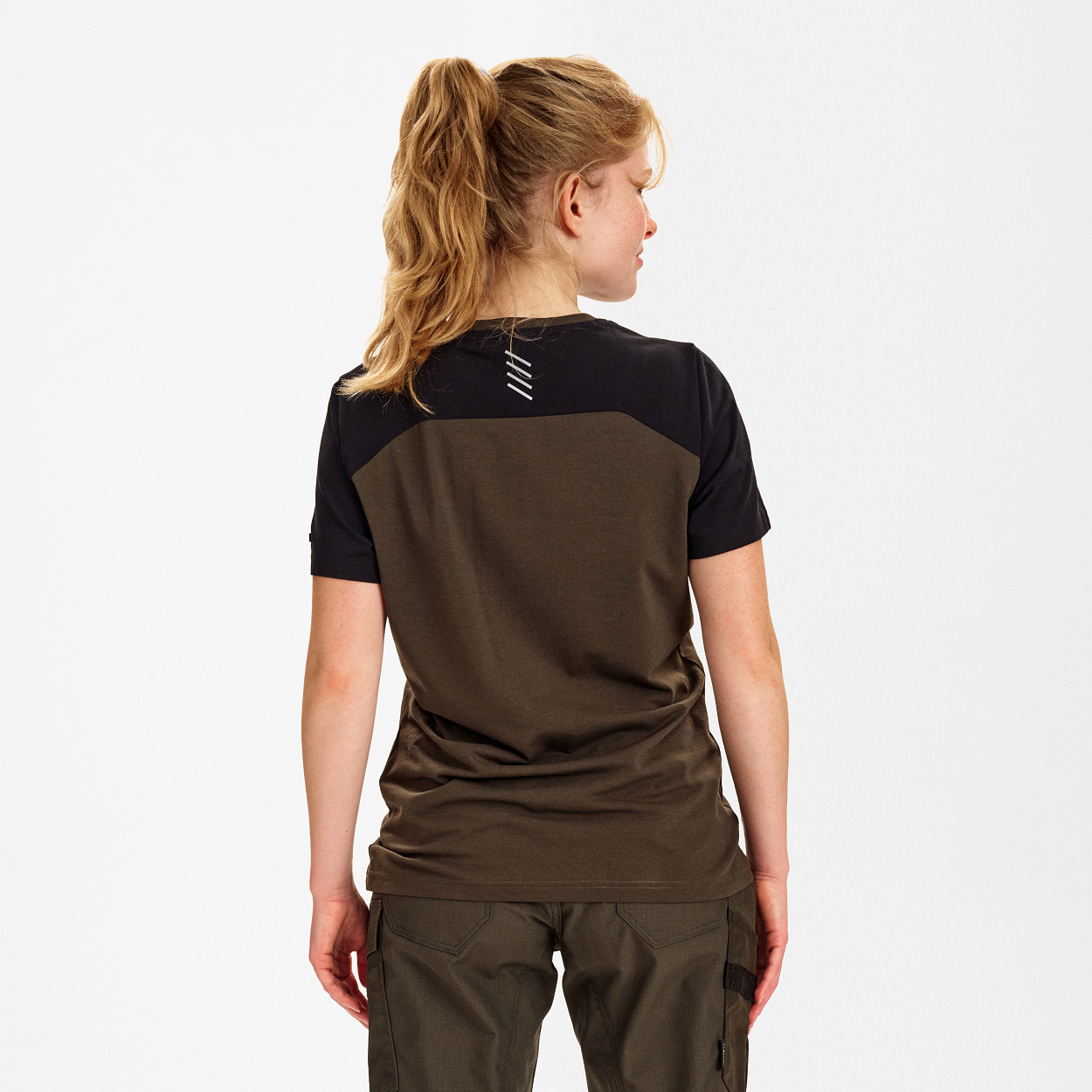 ENGEL Entire Damen T-Shirt in Forest Green/Schwarz, Größe XS