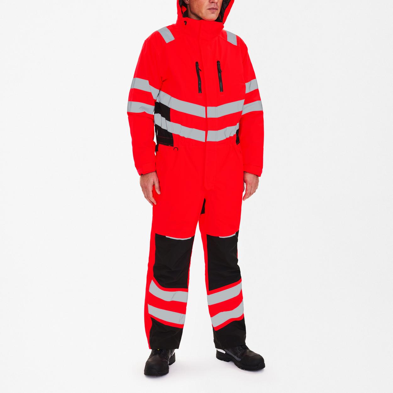ENGEL Safety Winteroverall in Rot/Schwarz, Größe XS