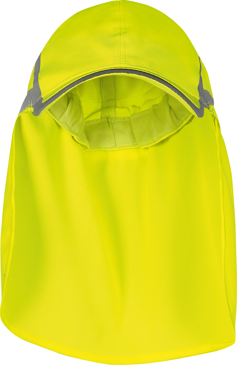 Warnschutz-Kappe mit Nackenschutz & UV-50 in leuchtgelb von Vizwell