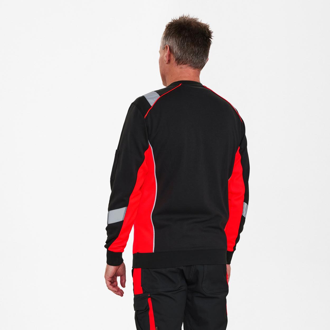 ENGEL Cargo Sweatshirt in Schwarz/Rot, Größe XS