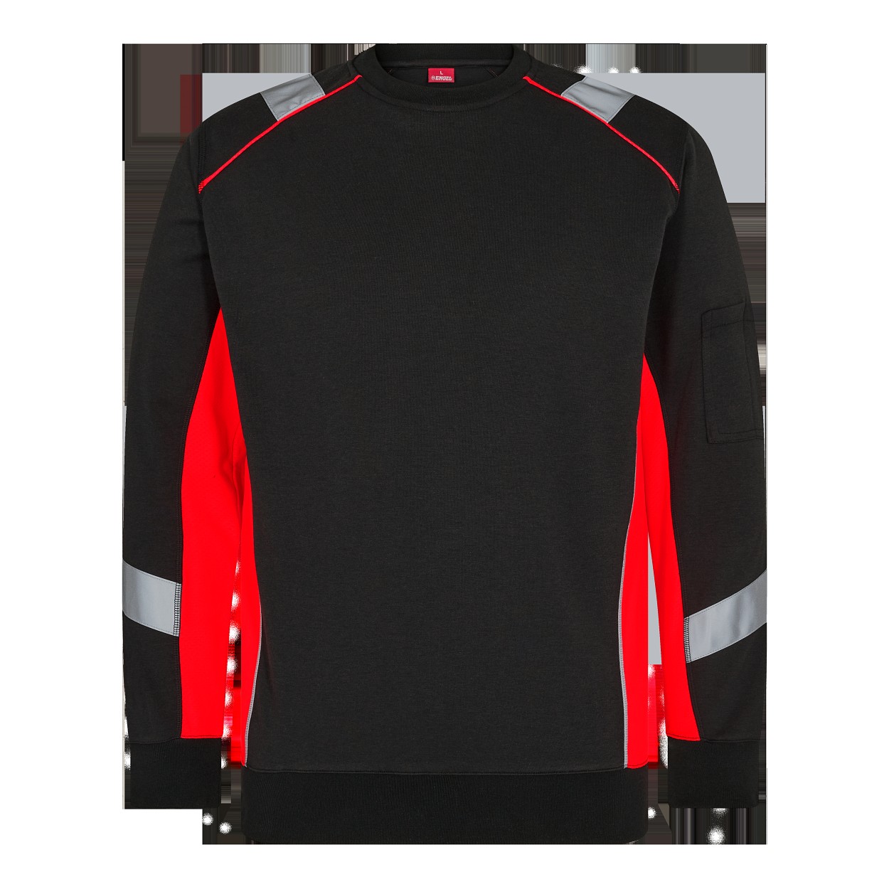 ENGEL Cargo Sweatshirt in Schwarz/Rot, Größe XS