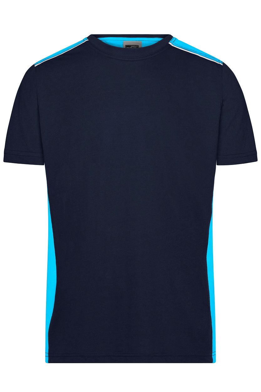 Men's Workwear T-Shirt - COLOR - "JN860" in Navy/Turquoise, Größe 6XL - Daiber