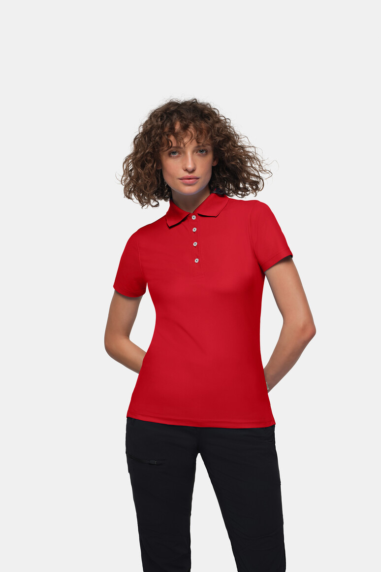 HAKRO 206 Damen Poloshirt COOLMAX® in Rot, Größe 3XL HAKRO 206 Damen Poloshirt COOLMAX® in Rot, Größe 3XL