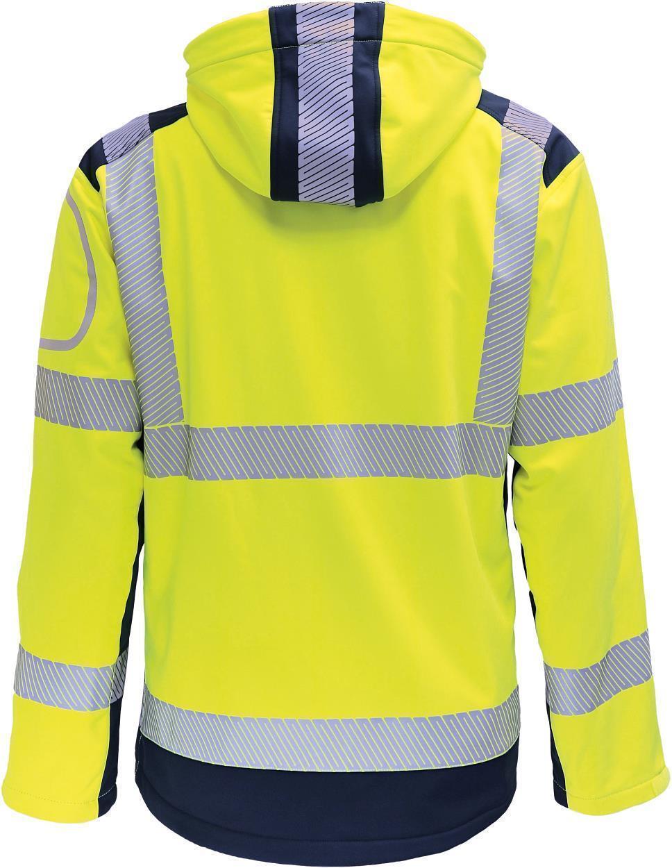 Kontrast-Softshelljacke leuchtgelb-marine in Gr. XXL von Vizwell