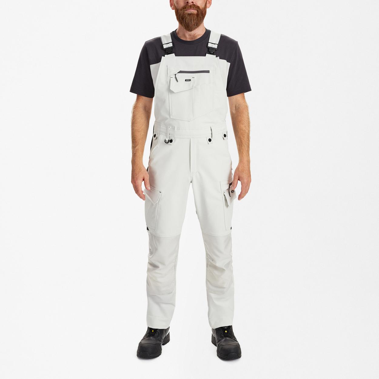 ENGEL Entire Latzhose mit 4-Wege-Stretch in Bone White / Anthracite Grey, Größe 26