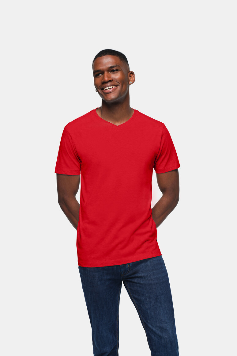 HAKRO 226 V-Shirt Classic in Rot, Größe XL HAKRO 226 V-Shirt Classic in Rot, Größe XL