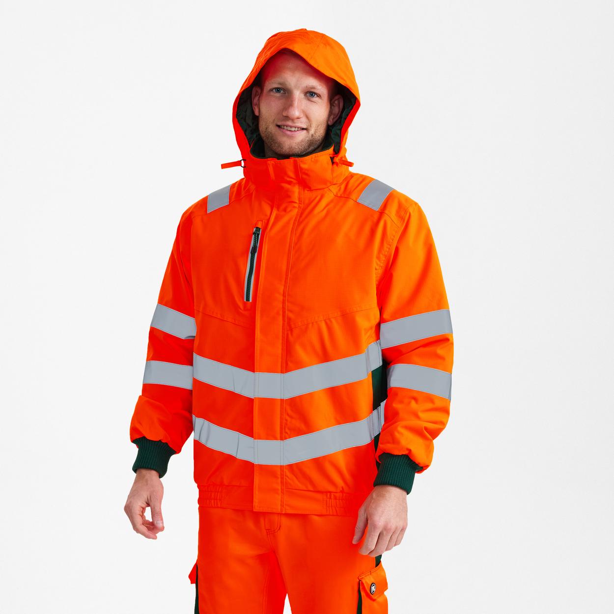 ENGEL Safety Pilotjacke in Orange/Grün, Größe XS