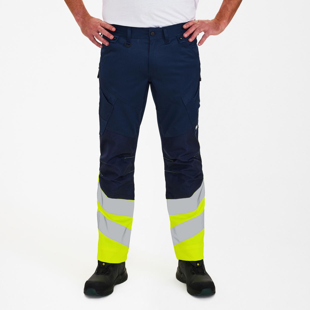 ENGEL Safety Arbeitshose mit 2-Wege-Stretch in Blue Ink/Gelb, Größe 26