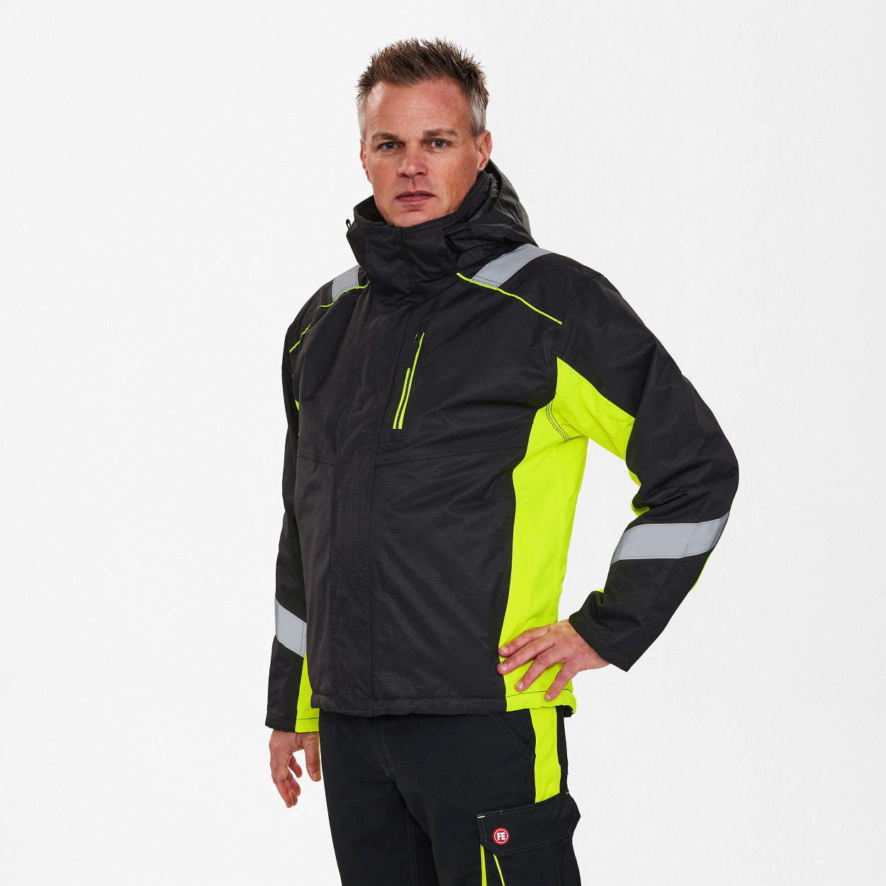 ENGEL Cargo Winterjacke in Schwarz/Gelb, Größe XS