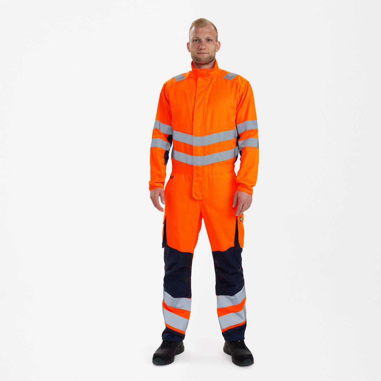 ENGEL Safety Light Overall in Orange/Blue ink, Größe XS