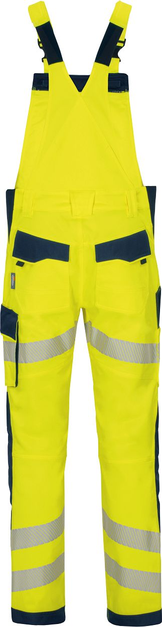 Latzhose Flex-HiVis leuchtgelb-marine in Gr. 98 von Vizwell
