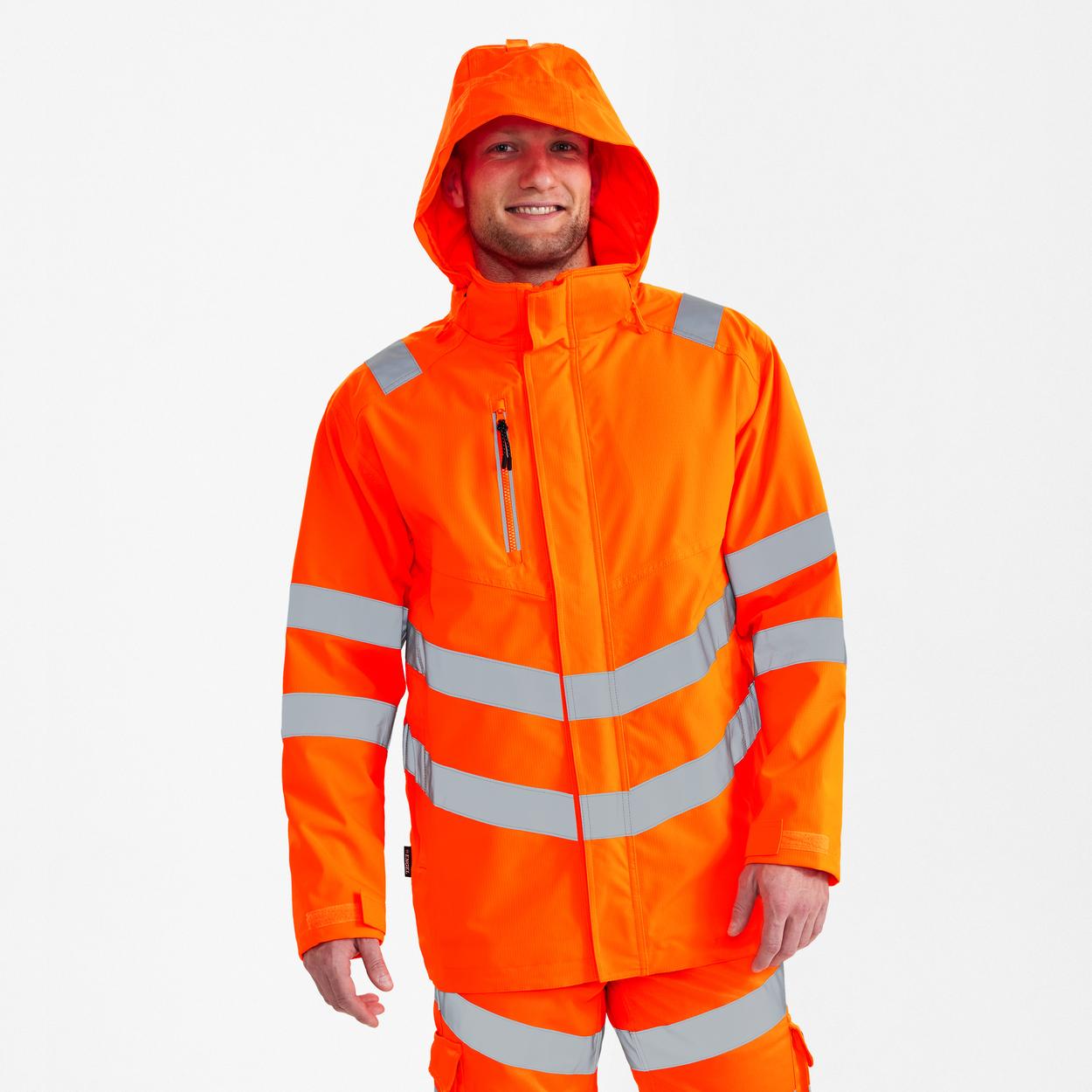 ENGEL Safety Shellparka in Hi-vis Orange, Größe XS