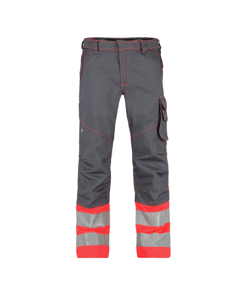 Warnschutzhose "DASSY® Phoenix" in ZEMENTGRAU/NEONROT, Größe 58 - langer Schritt PESCO64