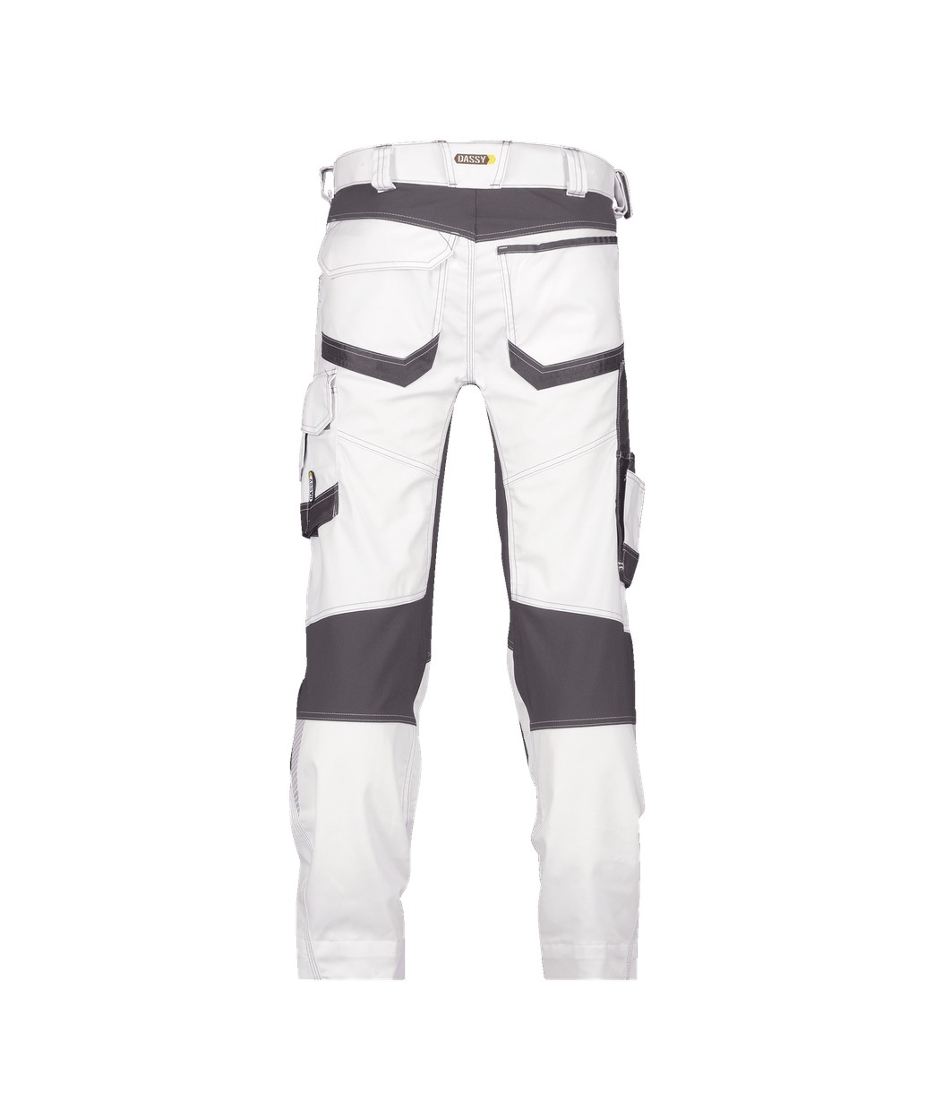 Stretch-Malerhose mit Kniepolstertaschen "DASSY® Dynax Painters" in WEIß/ANTHRAZITGRAU, Größe 58 - langer Schritt PESCO41