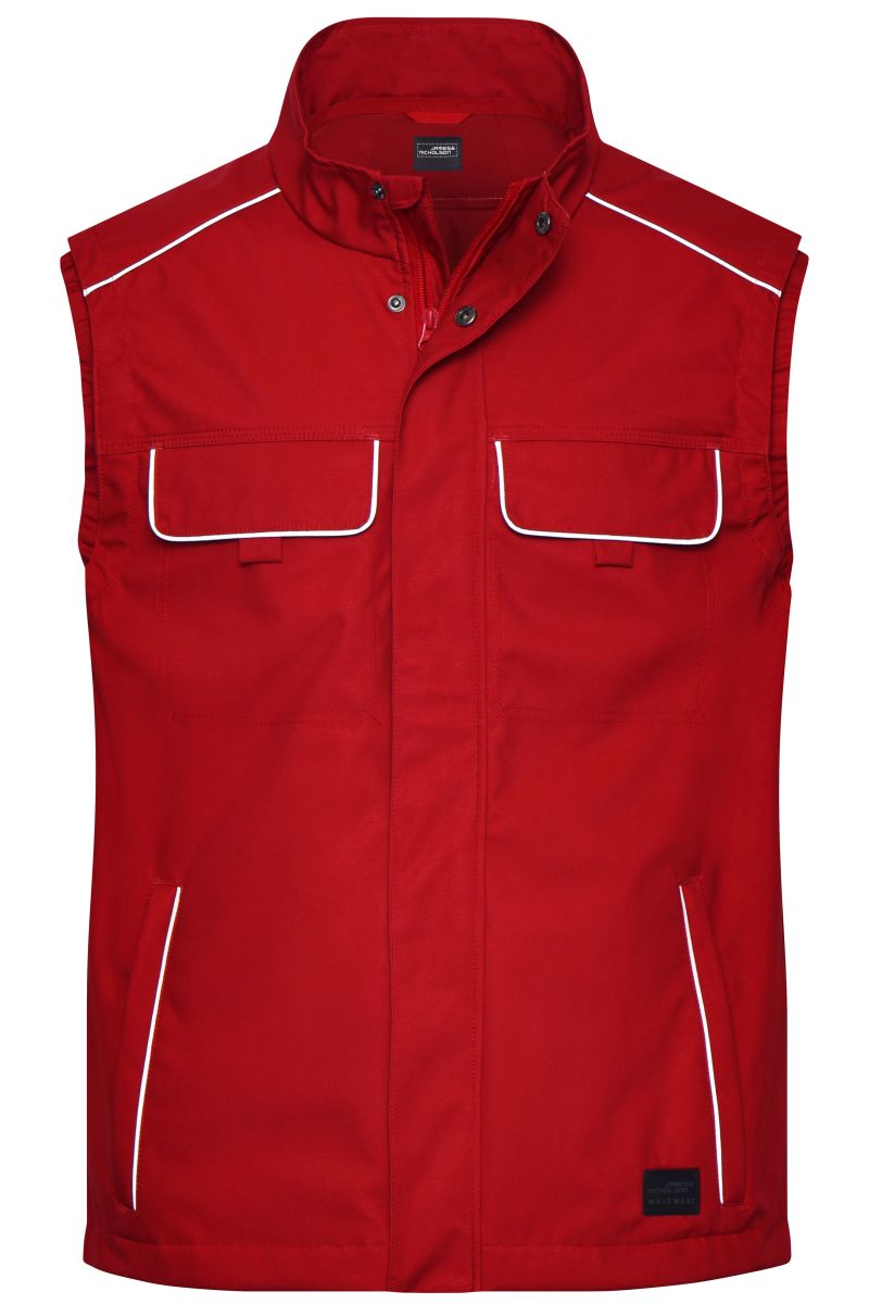 JN881 Workwear Softshell Light Weste - SOLID - in Red, Größe XL von James & Nicholson