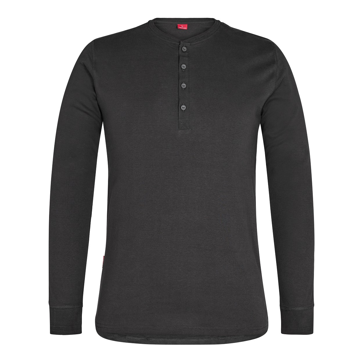 ENGEL Extend Grandad langarm-Shirt in Anthrazit Grau, Größe XS