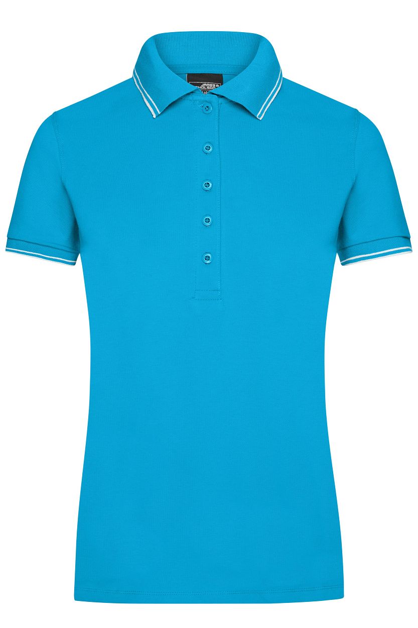 Ladies' Polo "JN985" in Turquoise/White, Größe 2XL - Daiber