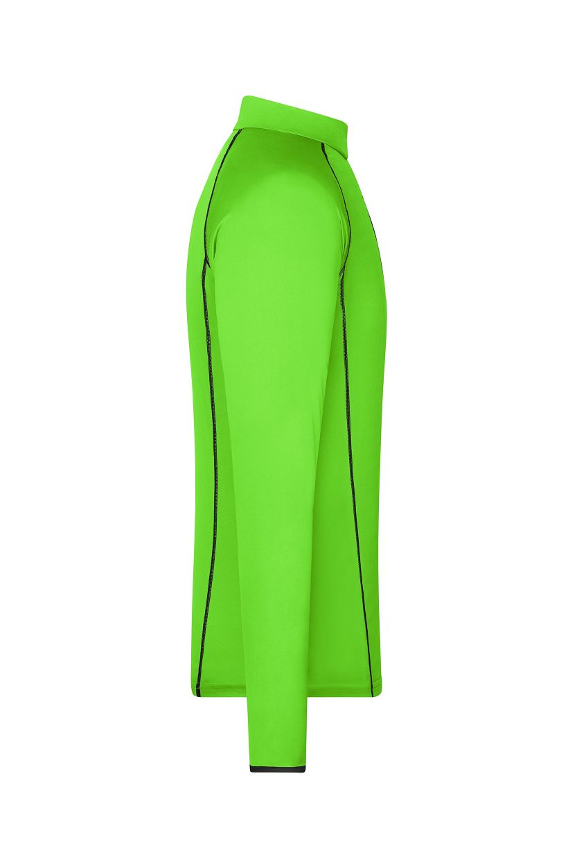 Men's Sports Shirt Long-Sleeved "JN498" in Bright-Green/Black, Größe 2XL - Daiber