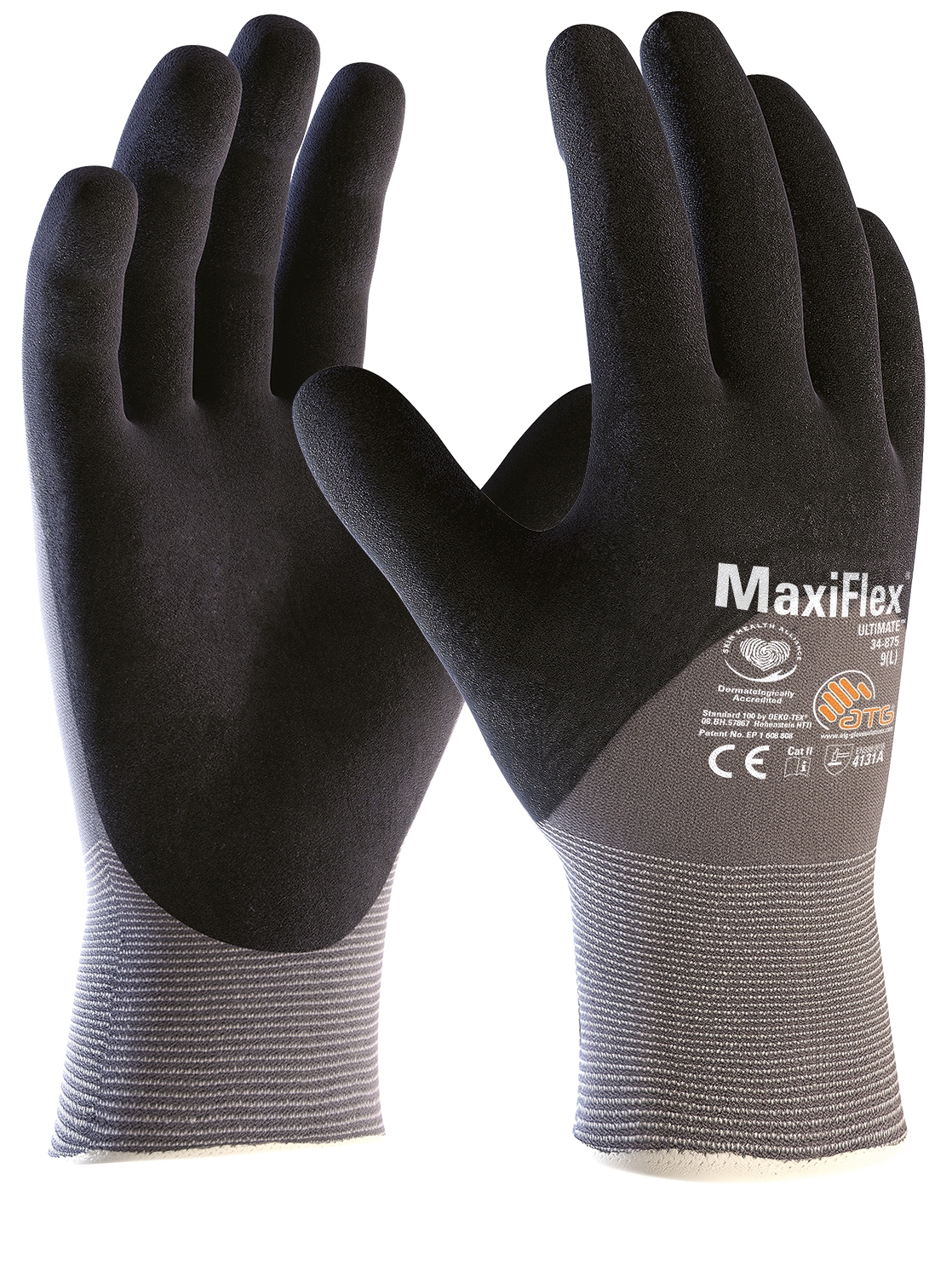 MaxiFlex® Ultimate™ Nylon-Strickhandschuhe (34-875) in Grau, Größe 6