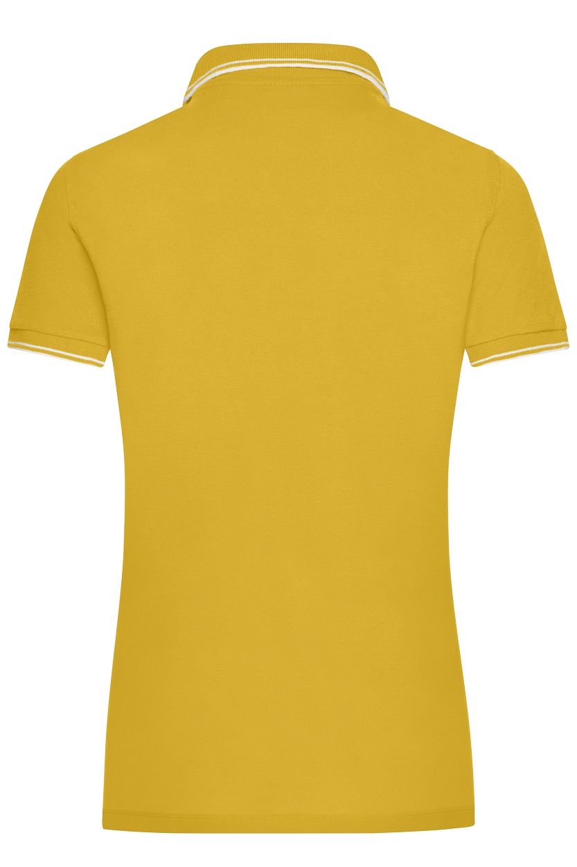 Ladies' Polo "JN985" in Sun-Yellow/White, Größe 2XL - Daiber