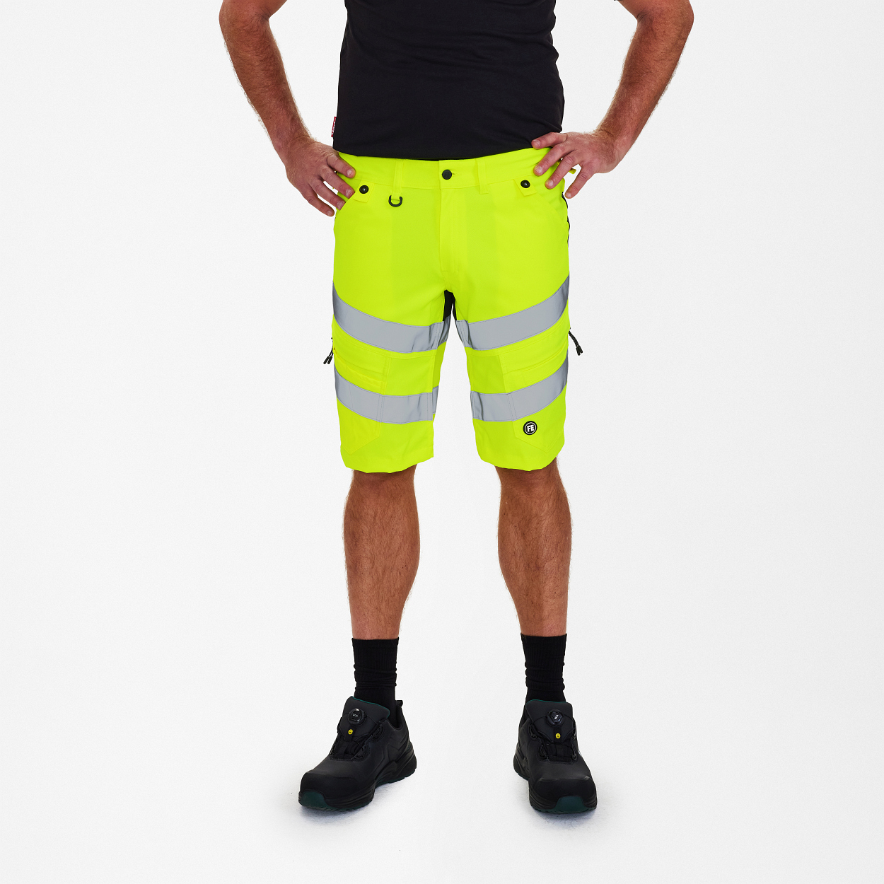 ENGEL Safety Arbeitsshorts mit 2-Wege-Stretch in Gelb/Schwarz, Größe 54
