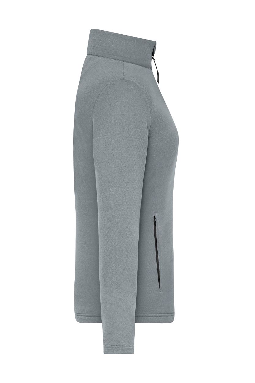 Ladies' Sports Structured Fleece Jacket GRS "JN1387" in Space-Grey, Größe 2XL - Daiber
