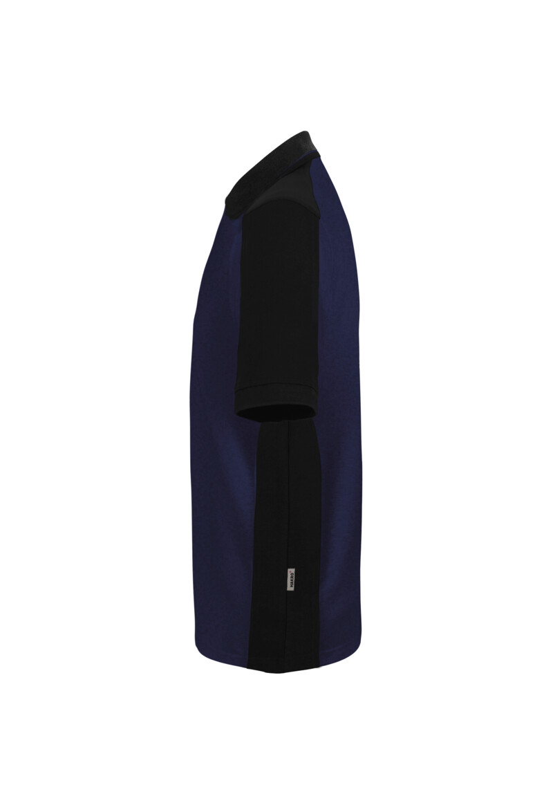 HAKRO 539 Poloshirt Contrast MIKRALINAR® ECO in Tinte/Schwarz, Größe 6XL