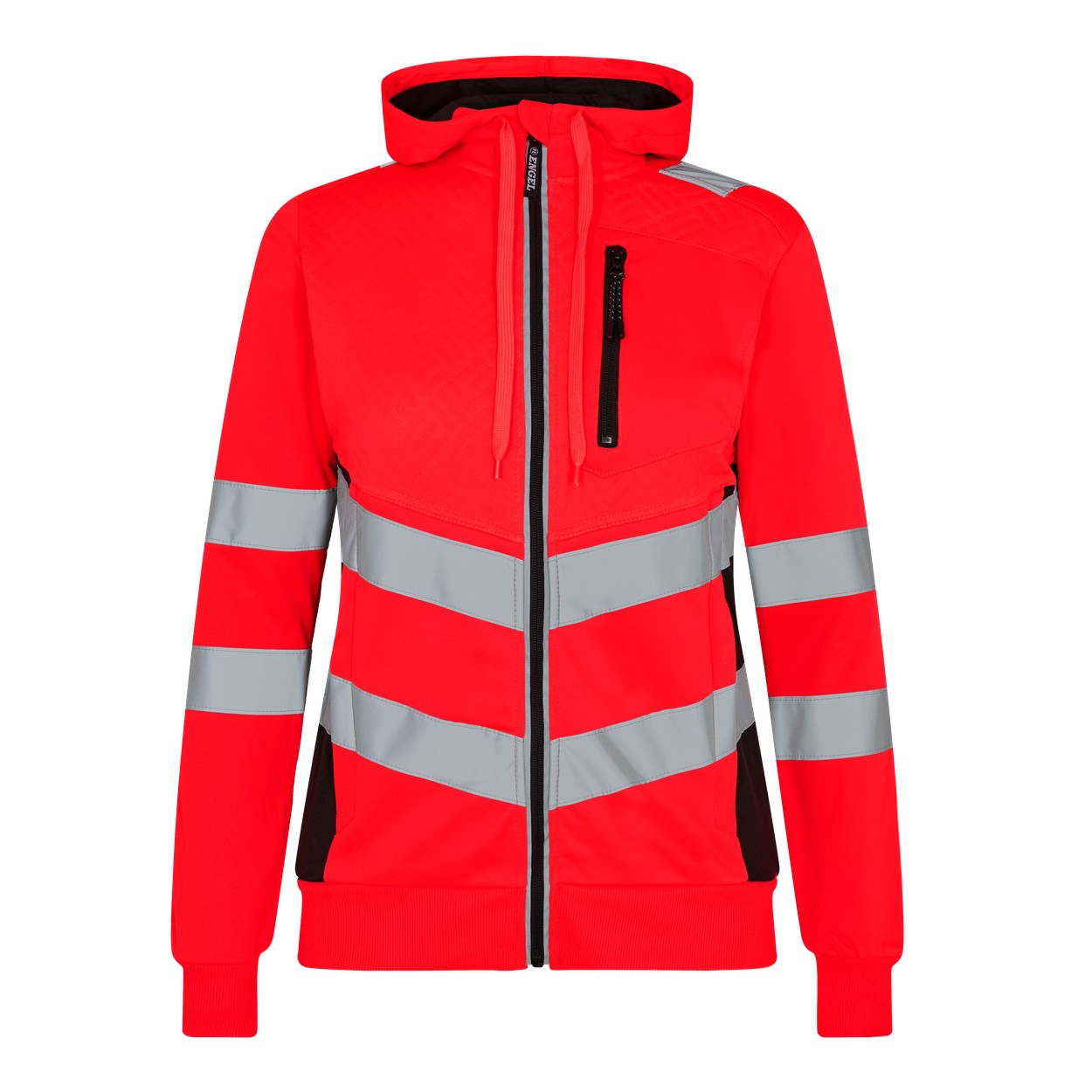 ENGEL Safety Damen Sweatcardigan in Rot/Schwarz, Größe XS