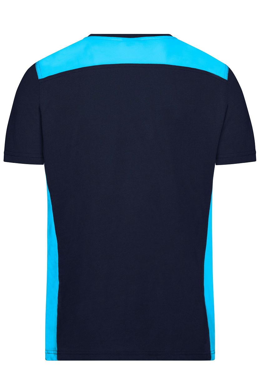 Men's Workwear T-Shirt - COLOR - "JN860" in Navy/Turquoise, Größe 6XL - Daiber