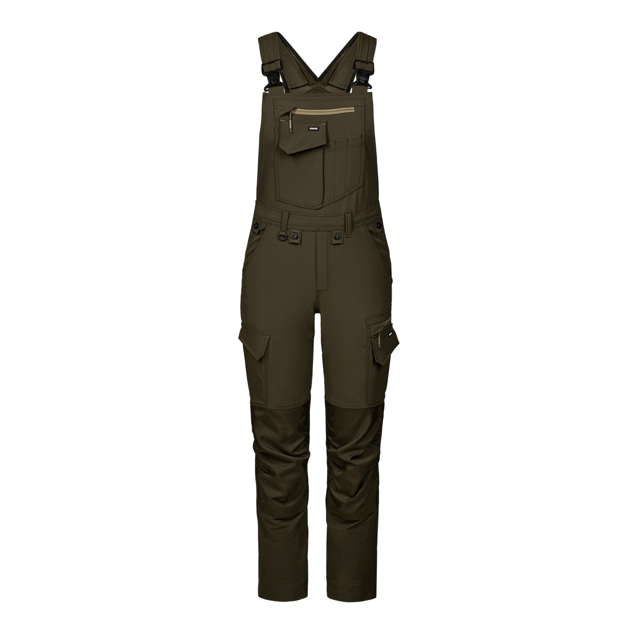 ENGEL Entire Damen Latzhose mit 4-Wege-Stretch in Forest Green/Schwarz, Größe 48