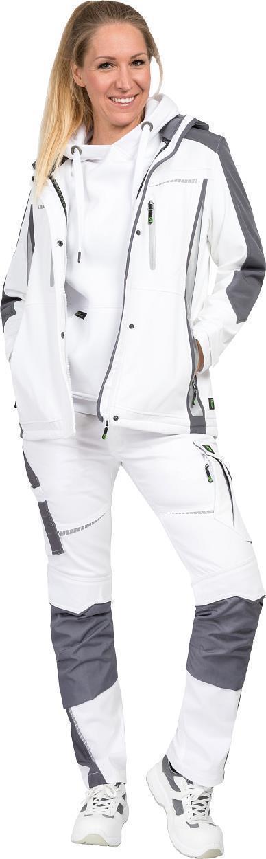 Damen Softshelljacke Flex Line Weiß/Grau FLXDS, Gr. 52 von Leibwächter