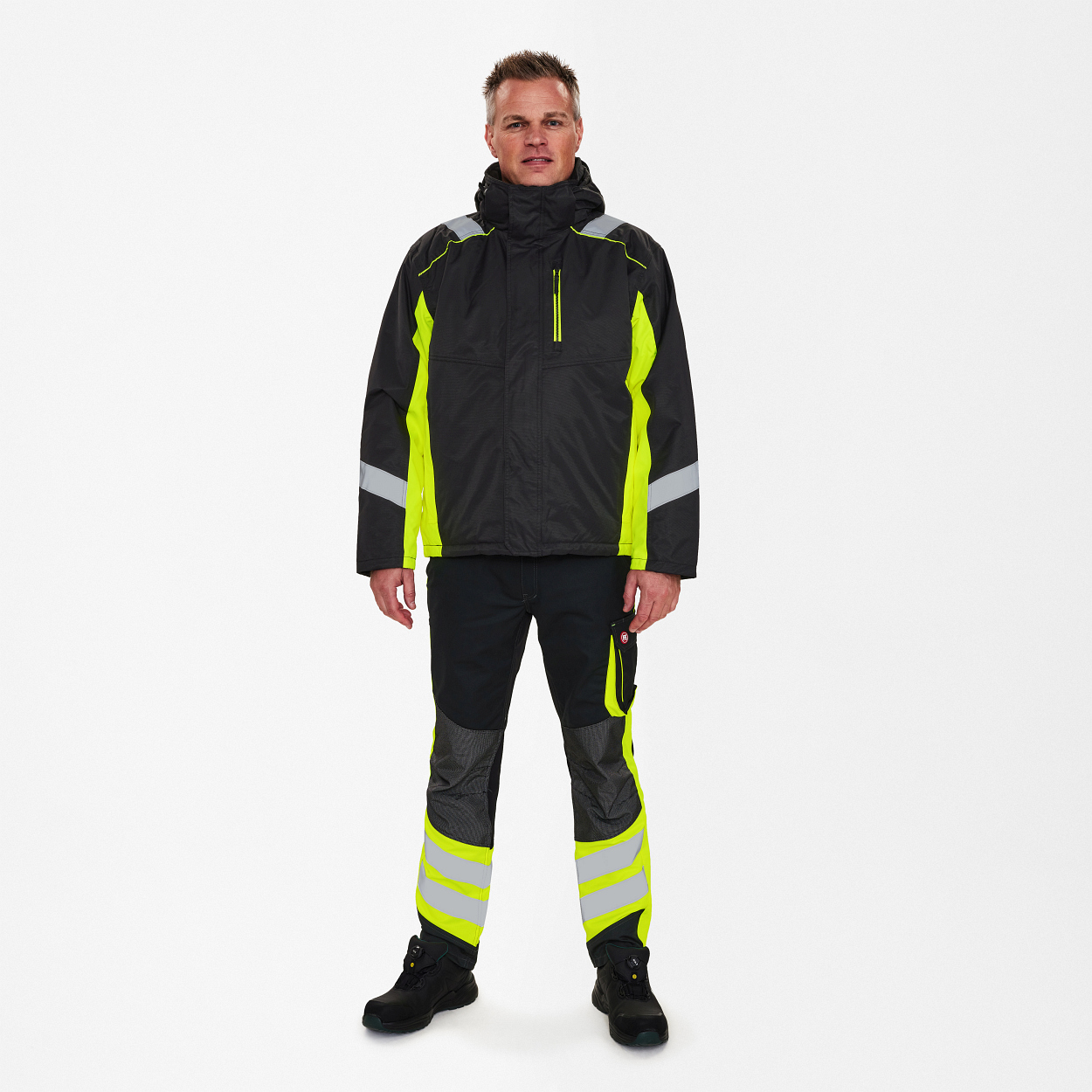 ENGEL Cargo Winterjacke in Schwarz/Gelb, Größe XS
