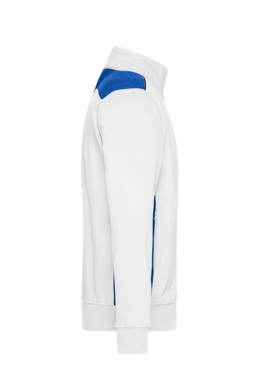 Workwear Sweat Jacket - COLOR - "JN870" in White/Royal, Größe 6XL - Daiber
