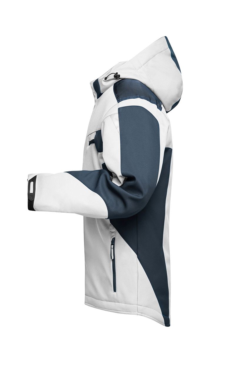 Craftsmen Softshell Jacket - STRONG - "JN824" in White/Carbon, Größe 6XL - Daiber