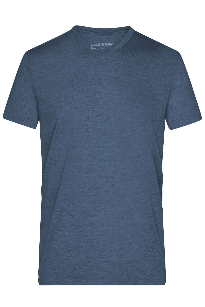 Men's Heather T-Shirt "JN974" in Blue-Melange, Größe 3XL - Daiber