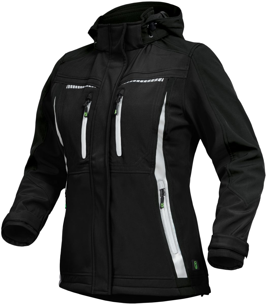Damen Winter-Softshelljacke Schwarz FLXDI, Gr. 52 von Leibwächter