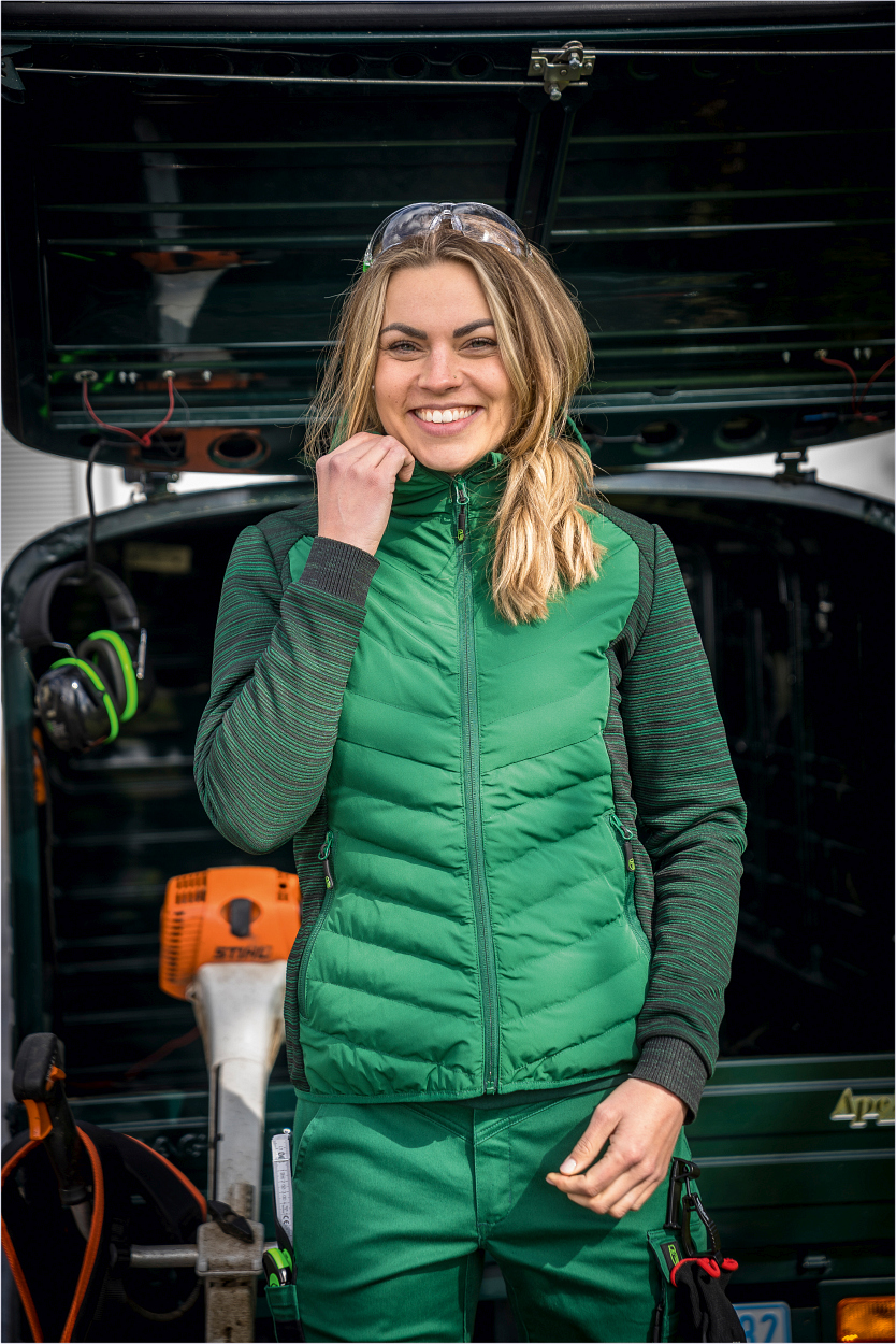 Damen-Hybridjacke CADHYJ01 Casual Line in Grün, Gr. 52 von Leibwächter