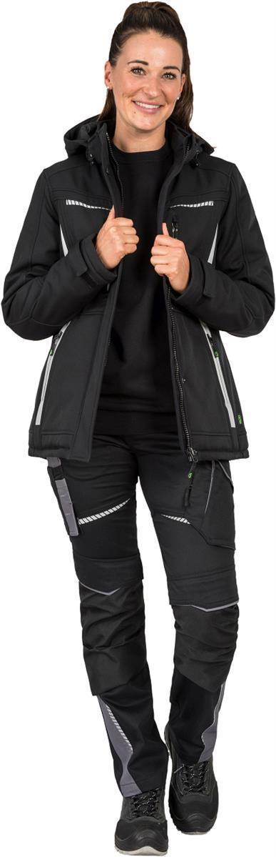 Damen Winter-Softshelljacke Schwarz FLXDI, Gr. 52 von Leibwächter