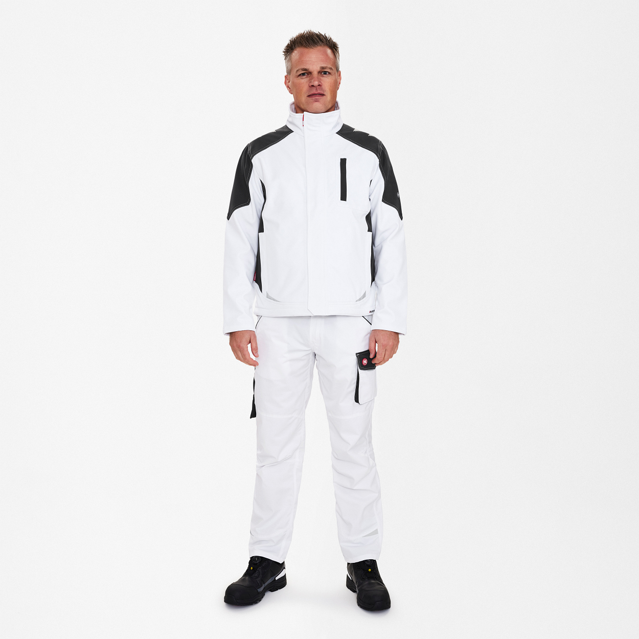 ENGEL Galaxy Softshelljacke in Weiss/Anthrazit Grau, Größe XS