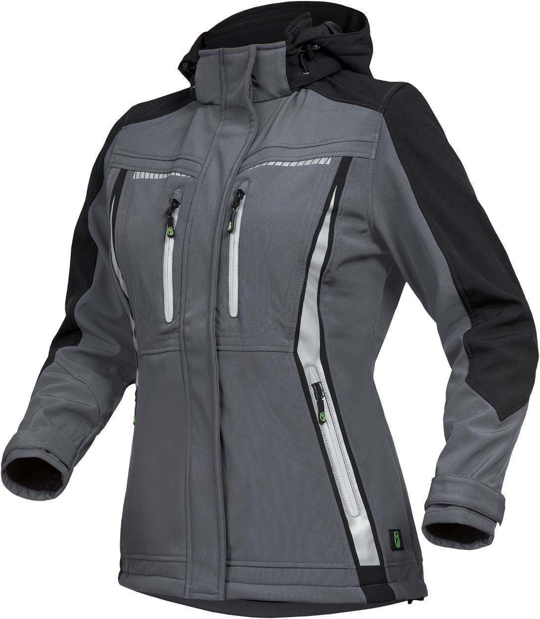 Damen Softshelljacke Flex Line Grau/Schwarz FLXDS, Gr. 52 von Leibwächter