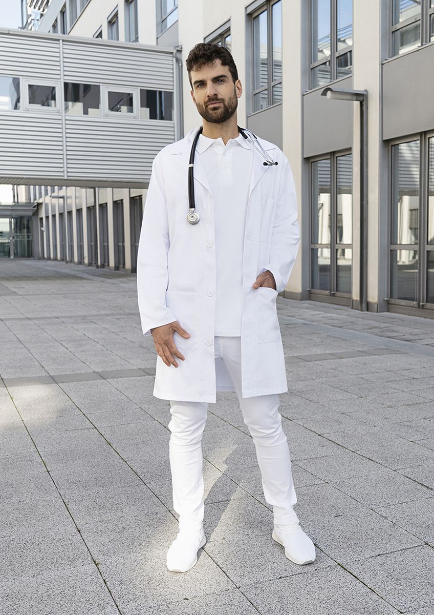Herrenmantel Basic Größe XL in Weiß von Karlowsky